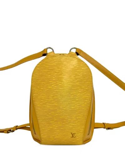 Pre-owned Louis Vuitton 2002 Epi Mabillon Backpack In Yellow