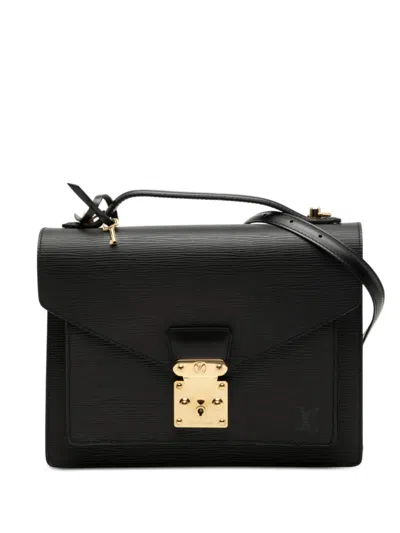 Pre-owned Louis Vuitton 2002 Epi Monceau 28 Satchel In Black