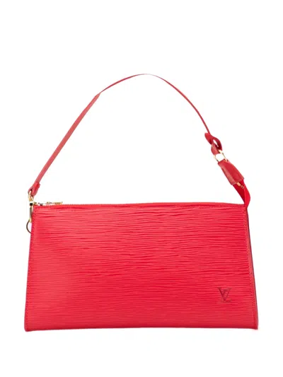 Pre-owned Louis Vuitton 2002 Epi Pochette Accessoires Shoulder Bag In Red