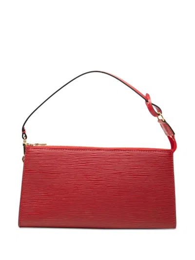 Pre-owned Louis Vuitton 2002 Epi Pochette Accessoires Shoulder Bag In Red