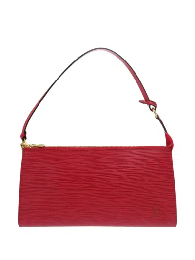 Pre-owned Louis Vuitton 2002 Epi Pochette Accessoires Shoulder Bag In Red