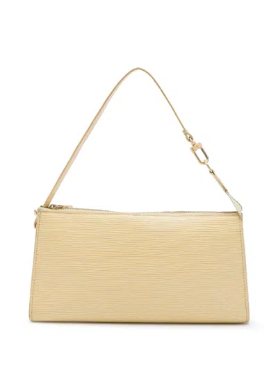 Pre-owned Louis Vuitton 2002 Epi Pochette Accessoires Shoulder Bag In Yellow