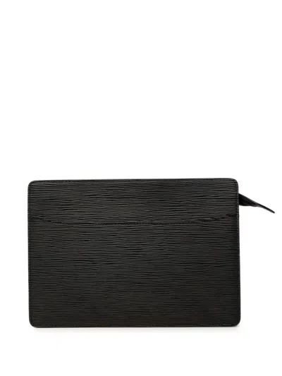 Pre-owned Louis Vuitton 2002 Epi Pochette Homme Clutch Bag In Black