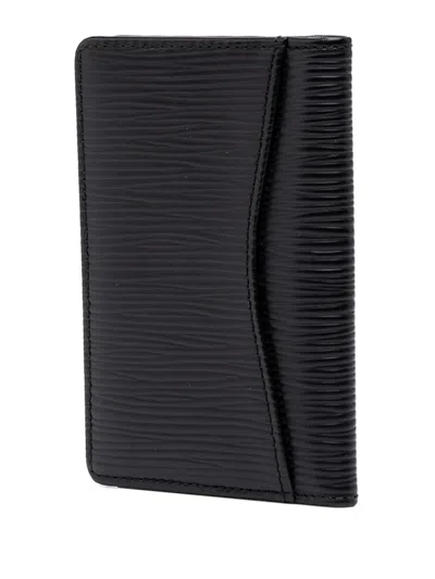 Pre-owned Louis Vuitton 2002 Epi Pocket Organizer Small Wallets In Black