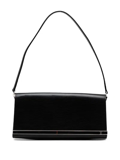 Pre-owned Louis Vuitton 2002 Epi Sevigne Clutch Shoulder Bag In Black