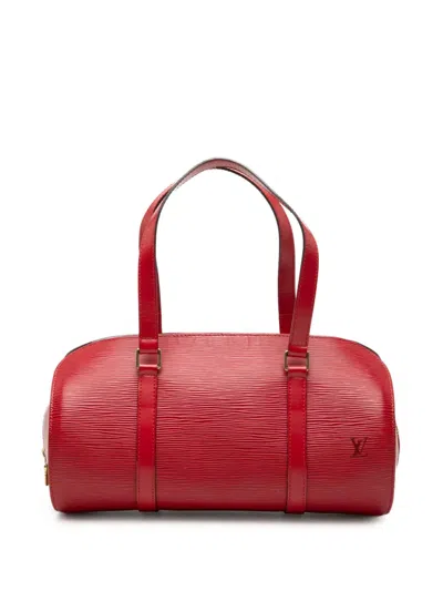 Pre-owned Louis Vuitton 2002 Epi Soufflot Handbag In Red