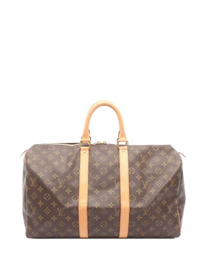 Pre-owned Louis Vuitton 2002 Keepall 45 Boston Bag In Brown