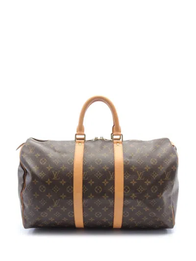 Pre-owned Louis Vuitton 2002 Keepall 45 Duffle Bag In Brown