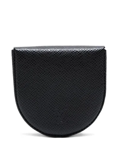 Pre-owned Louis Vuitton 2002 Leather Coin Purse In Black