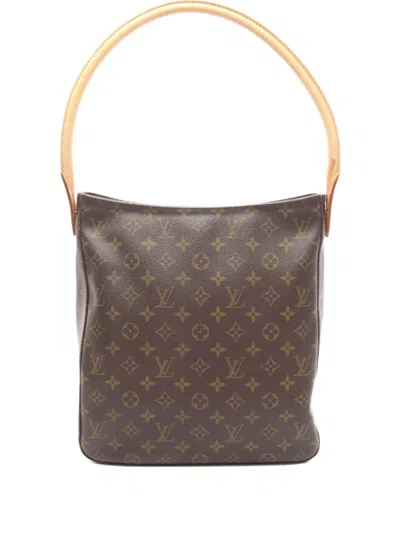 Pre-owned Louis Vuitton 2002 Looping Gm Monogram Shoulder Bag In Brown