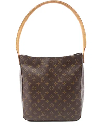 Pre-owned Louis Vuitton 2002 Looping Gm Monogram Shoulder Bag In Brown