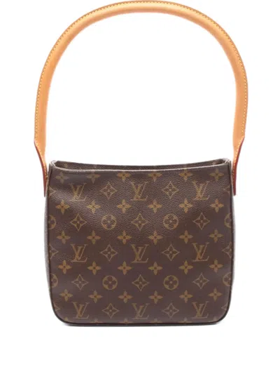 Pre-owned Louis Vuitton 2002 Looping Mm Monogram Shoulder Bag In Brown