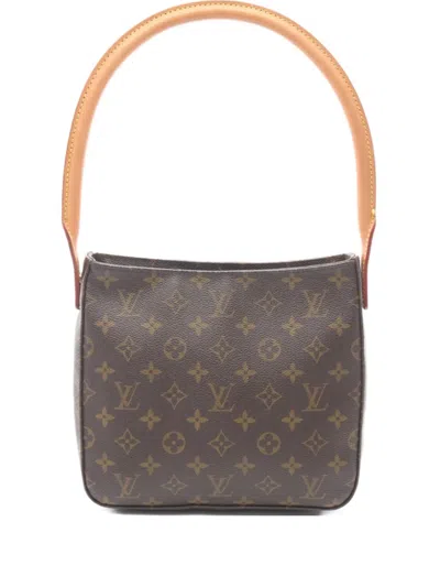 Pre-owned Louis Vuitton 2002 Looping Mm Monogram Shoulder Bag In Brown