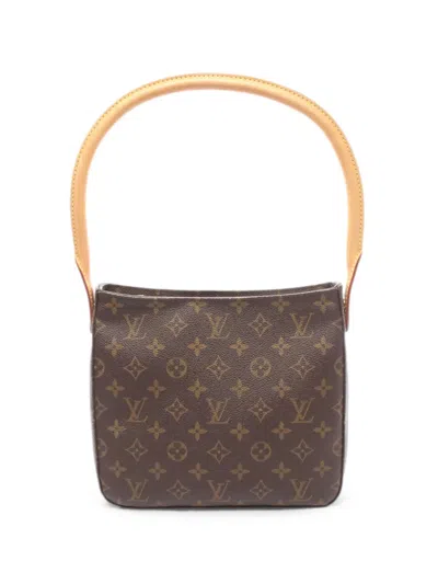 Pre-owned Louis Vuitton 2002 Looping Mm Monogram Shoulder Bag In Brown