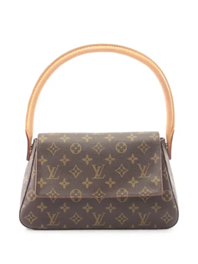 Louis Vuitton 2002 Looping Monogram Tote Bag In Brown