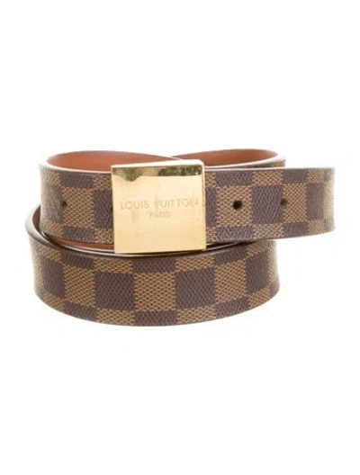 Pre-owned Louis Vuitton 2002 Lv Monogram Belt In Brown