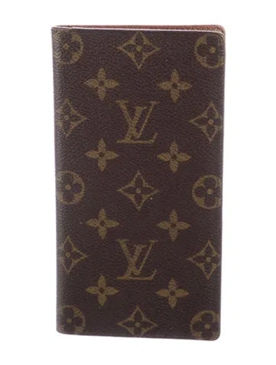 Pre-owned Louis Vuitton 2002 Lv Monogram Bifold Wallet In Brown