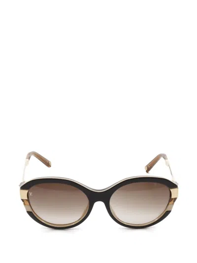 Pre-owned Louis Vuitton 2002 Lv Petite Soupçon Sunglasses In Brown