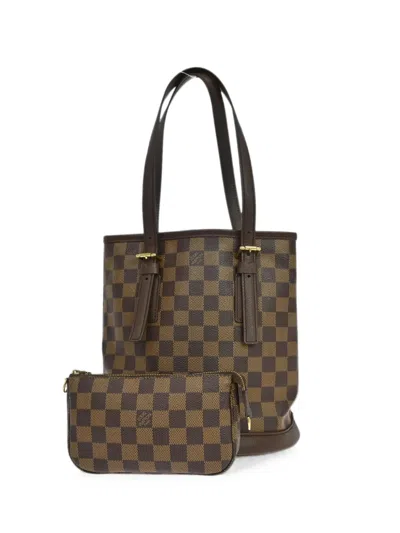 Pre-owned Louis Vuitton 2002 Marais Damier Ebene Tote Bag In Brown