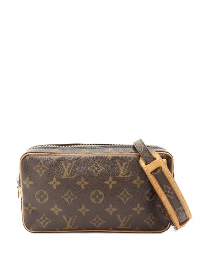 Pre-owned Louis Vuitton 2002 Marly Bandouliere Monogram Shoulder Bag In Brown