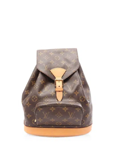 Pre-owned Louis Vuitton 2002 Mm Montsouris Monogram Backpack In Brown