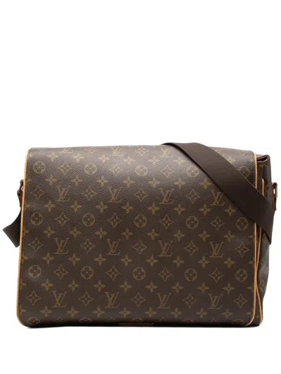 Pre-owned Louis Vuitton 2002 Monogram Abbesses Crossbody Bag In Brown
