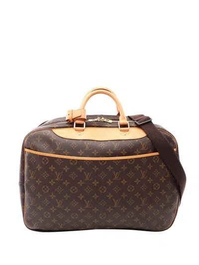 Pre-owned Louis Vuitton 2002 Monogram Alize 24 Heures Travel Bag In Brown
