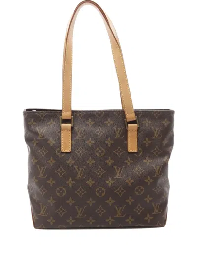 Pre-owned Louis Vuitton 2002 Monogram Cabas Piano Shoulder Bag In Brown