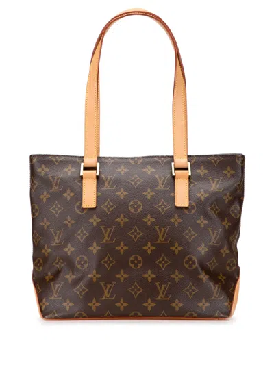 Pre-owned Louis Vuitton 2002 Monogram Cabas Piano Tote Bag In Brown