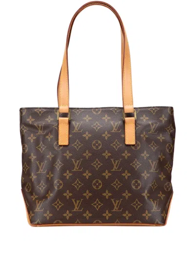 Pre-owned Louis Vuitton 2002 Monogram Cabas Piano Tote Bag In Brown