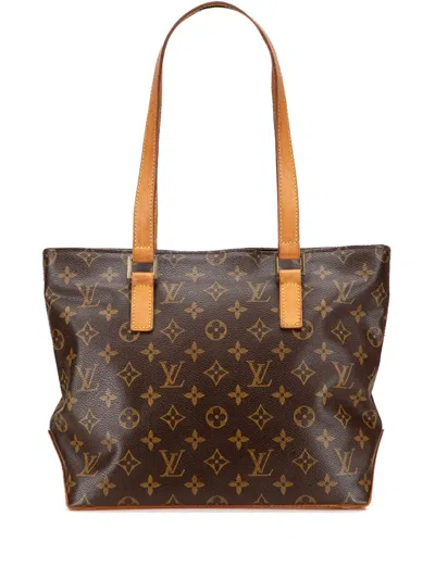 Pre-owned Louis Vuitton 2002 Monogram Cabas Piano Tote Bag In Brown