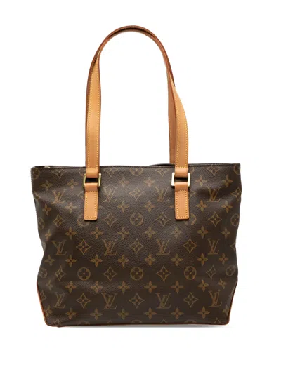 Pre-owned Louis Vuitton 2002 Monogram Cabas Piano Tote Bag In Brown