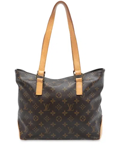 Pre-owned Louis Vuitton 2002 Monogram Cabas Piano Tote Bag In Brown