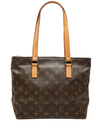 Pre-owned Louis Vuitton 2002 Monogram Cabas Piano Tote Bag In Brown