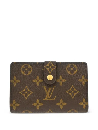 Pre-owned Louis Vuitton 2002 Monogram Canvas French Wallet In Brown