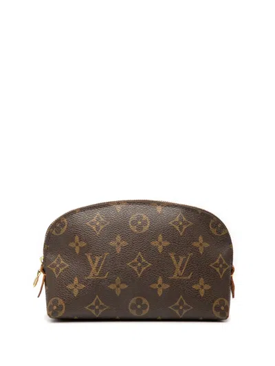 Pre-owned Louis Vuitton 2002 Monogram Cosmetic Pm Pouch In Brown