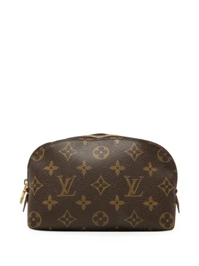 Pre-owned Louis Vuitton 2002 Monogram Cosmetic Pm Pouch In Brown