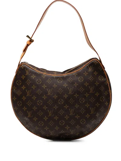 Pre-owned Louis Vuitton 2002 Monogram Croissant Gm Hobo Bag In Brown