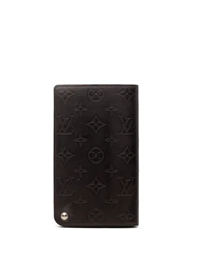 Pre-owned Louis Vuitton 2002 Monogram Glace Hoist Organizer Wallet Long Wallets In Brown