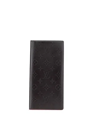 Pre-owned Louis Vuitton 2002 Monogram Glace Portefeuille Double Wallet Long Wallets In Brown