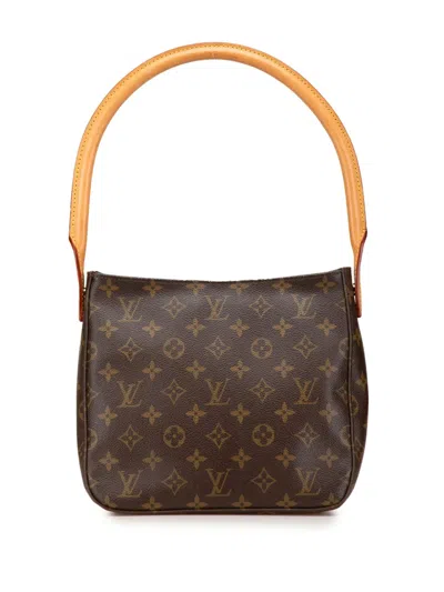 Pre-owned Louis Vuitton 2002 Monogram Looping Mm Shoulder Bag In Brown