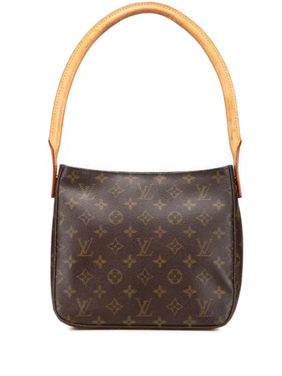 Pre-owned Louis Vuitton 2002 Monogram Looping Mm Shoulder Bag In Brown