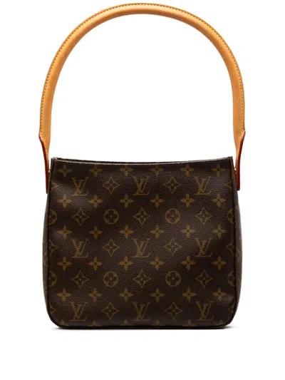 Pre-owned Louis Vuitton 2002 Monogram Looping Mm Shoulder Bag In Brown