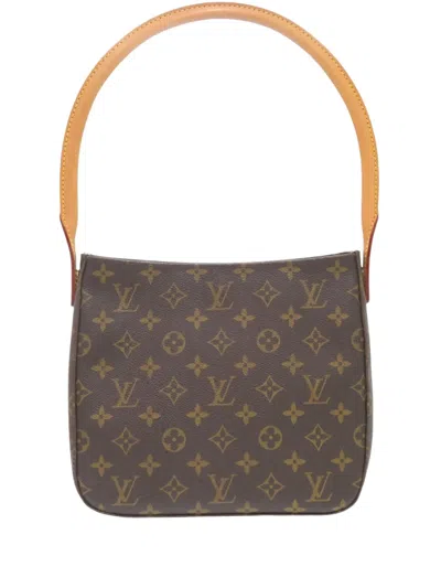 Pre-owned Louis Vuitton 2002 Monogram Looping Mm Shoulder Bag In Brown