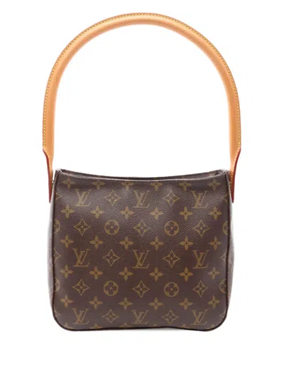 Pre-owned Louis Vuitton 2002 Monogram Looping Mm Shoulder Bag In Brown