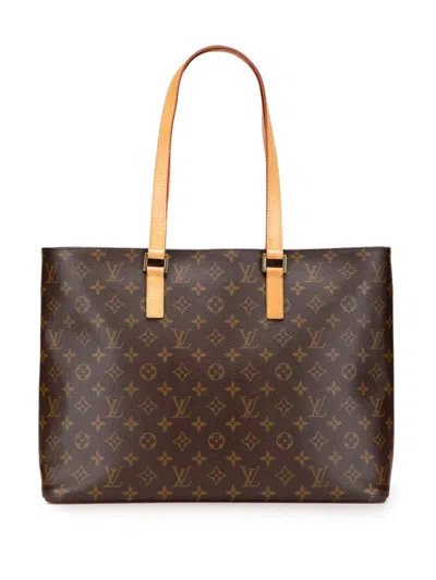 Pre-owned Louis Vuitton 2002 Monogram Luco Tote Bag In Brown