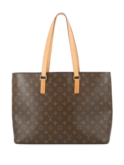 Pre-owned Louis Vuitton 2002 Monogram Luco Tote Bag In Brown