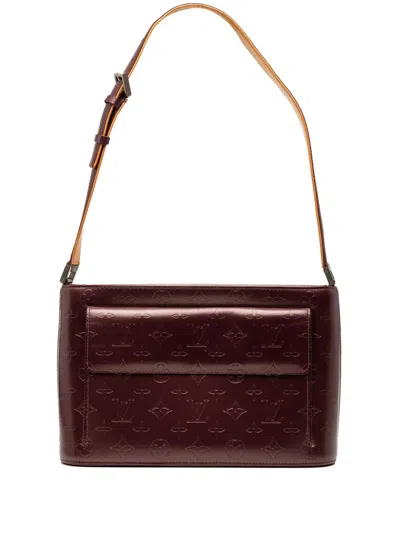 Pre-owned Louis Vuitton 2002 Monogram Mat Alston Shoulder Bag In Red