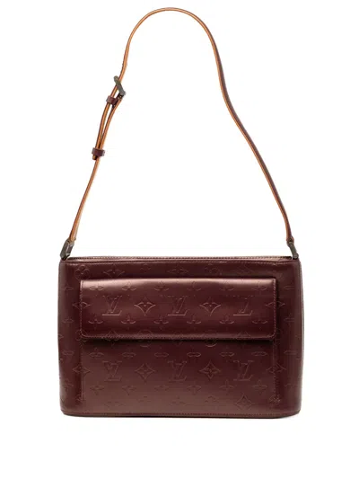 Pre-owned Louis Vuitton 2002 Monogram Mat Alston Shoulder Bag In Red