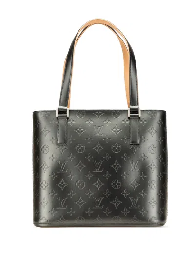 Pre-owned Louis Vuitton 2002 Monogram Mat Stockton Tote Bag In Gray